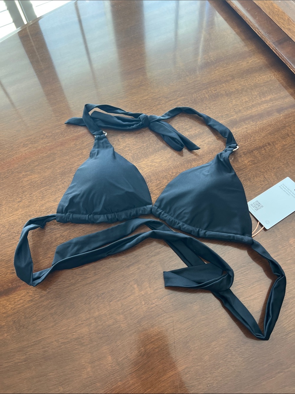 Quince Black Bandeau Triangle Bikini Top